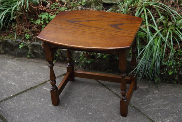 Image 37 of AN OLD CHARM LIGHT OAK NEST OF TABLES COFFEE SIDE WINE TABLE