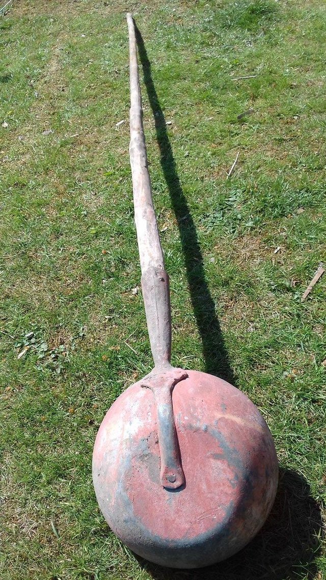 Image 3 of Very long antique or vintage scoop with nice wooden handle