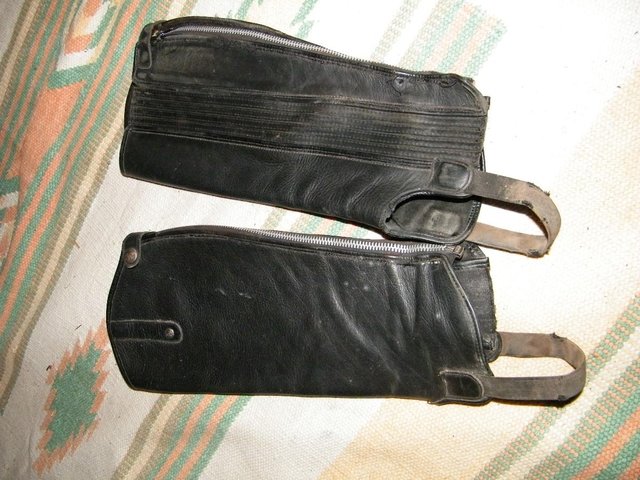 Image 2 of BLACK LEATHER 1/2 CHAPS (REDUCED TO £5 )