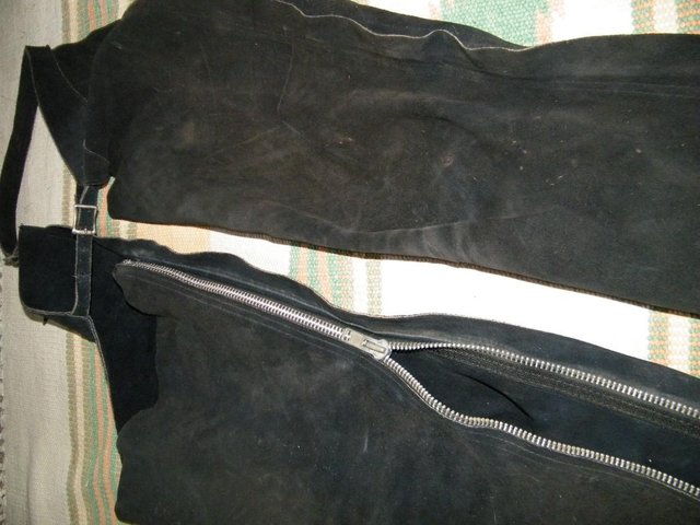 Image 3 of BLACK LEATHER 1/2 CHAPS (REDUCED TO £5 )