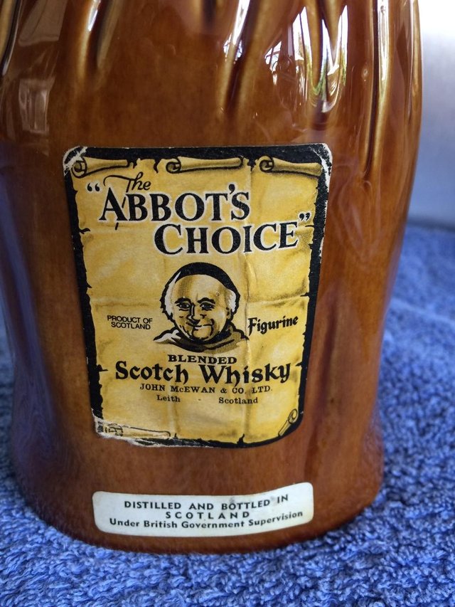Image 3 of ABBOTS CHOICE CERAMIC WHISKY DECANTER WITH ORIGINAL LABELS