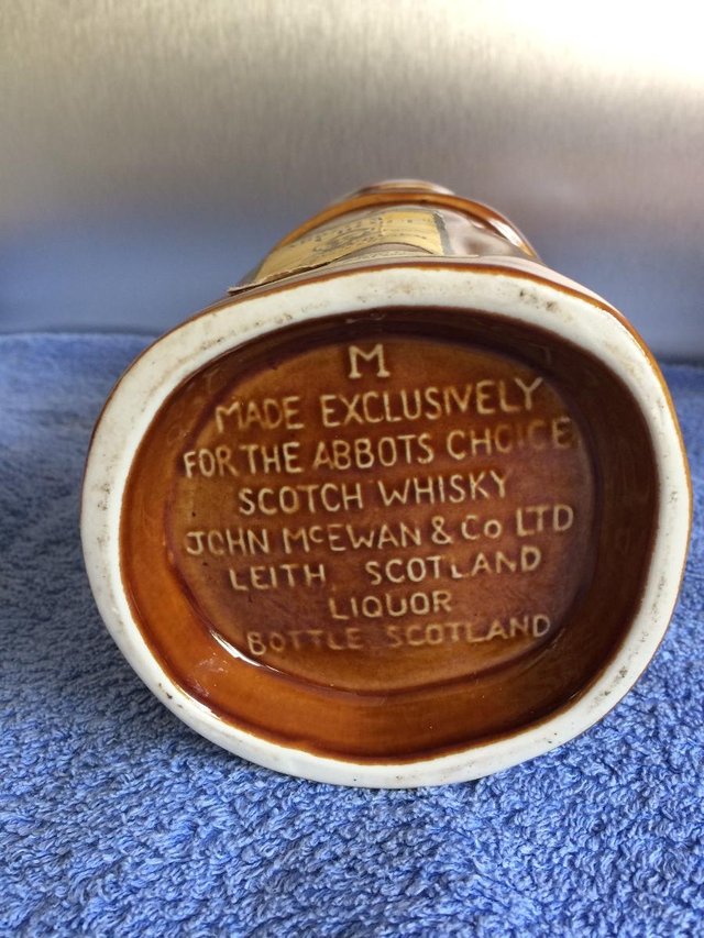 Image 4 of ABBOTS CHOICE CERAMIC WHISKY DECANTER WITH ORIGINAL LABELS