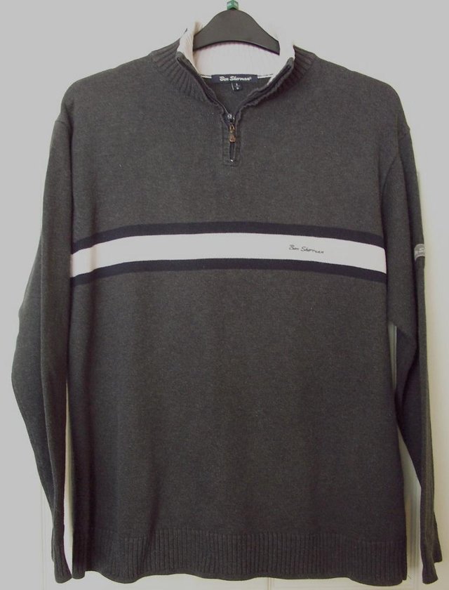 Preview of the first image of Men's Charcoal Grey Jumper By Ben Sherman - Sz 2 (M).