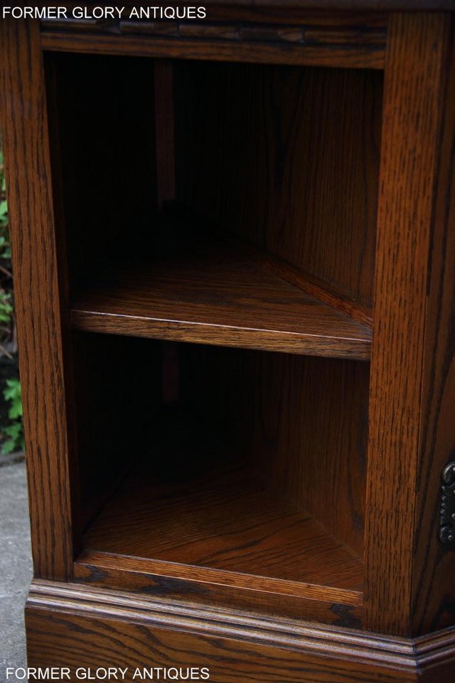 Image 26 of AN OLD CHARM LIGHT OAK CORNER TV DVD CD CABINET STAND TABLE