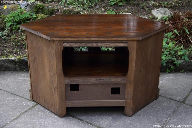 Image 34 of AN OLD CHARM LIGHT OAK CORNER TV DVD CD CABINET STAND TABLE