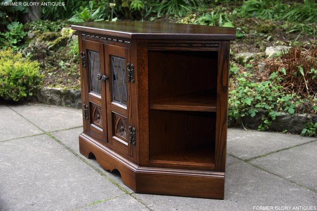Image 43 of AN OLD CHARM LIGHT OAK CORNER TV DVD CD CABINET STAND TABLE