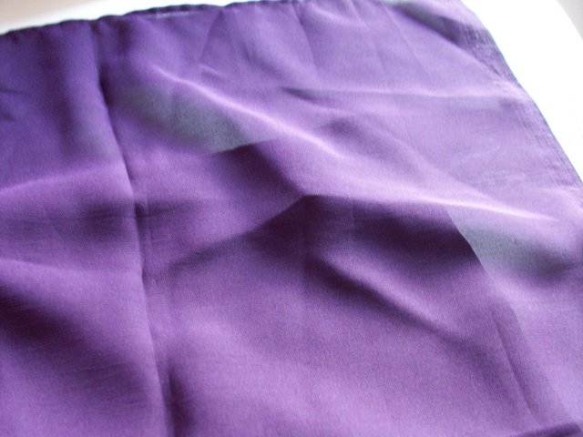 Preview of the first image of PURPLE SEMI-SHEER SYNTHETIC FABRIC 62x212cms HEMMED ALL ROUN.