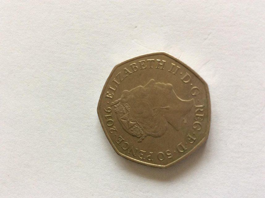 Image 2 of 50p coin Peter Rabbit 2016