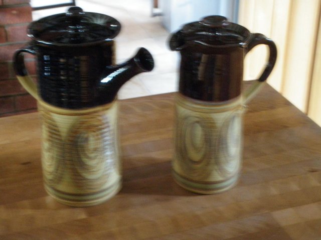 Image 2 of 1970's COFFEE SET 19piece by Alvingham Pottery, Louth,Lincs,