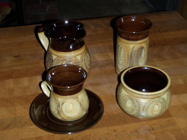 Image 3 of 1970's COFFEE SET 19piece by Alvingham Pottery, Louth,Lincs,