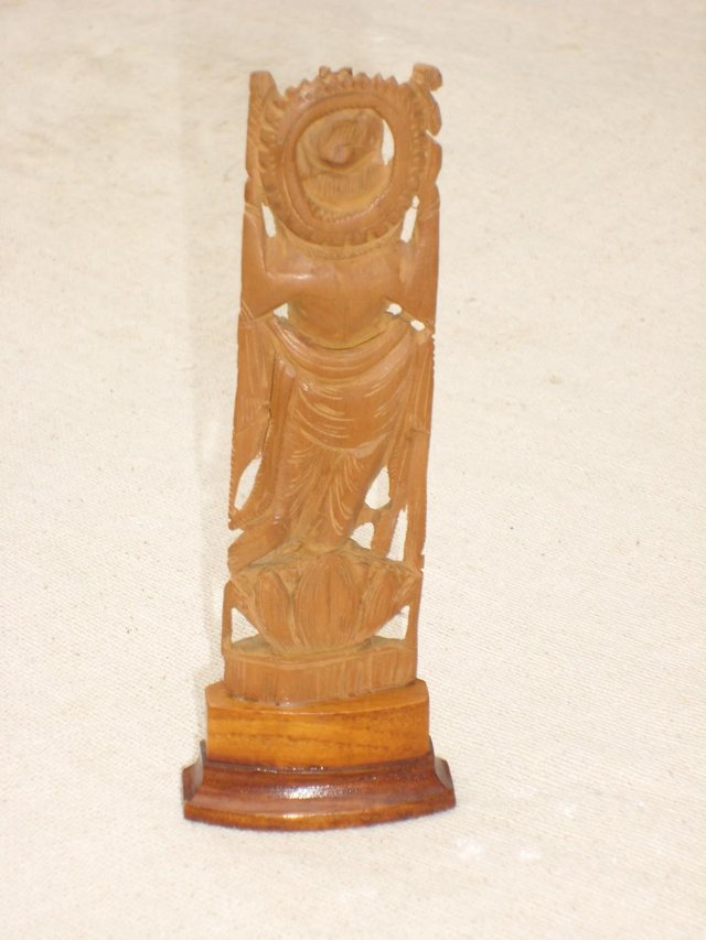 Image 2 of Carved Wood Statue of Lakshmi - 15cm