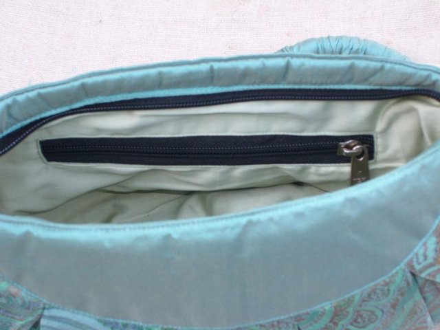 Image 3 of Turquoise Pleated Silk Handbag/Clutch – New With Tags