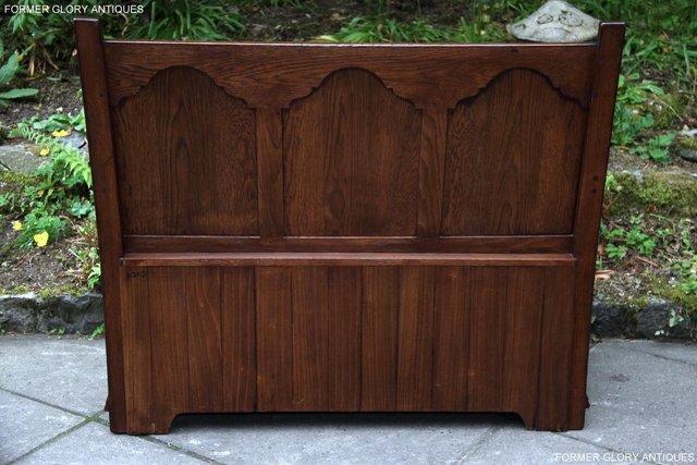 Image 7 of TITCHMARSH & GOODWIN STYLE OAK MONKS BENCH HALL SEAT SETTLE