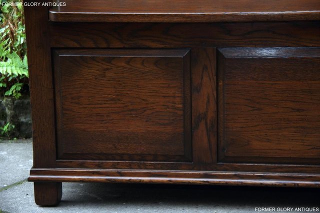 Image 10 of TITCHMARSH & GOODWIN STYLE OAK MONKS BENCH HALL SEAT SETTLE