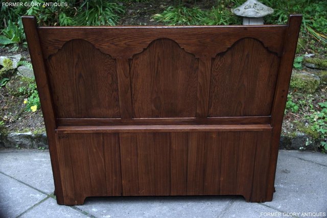 Image 23 of TITCHMARSH & GOODWIN STYLE OAK MONKS BENCH HALL SEAT SETTLE