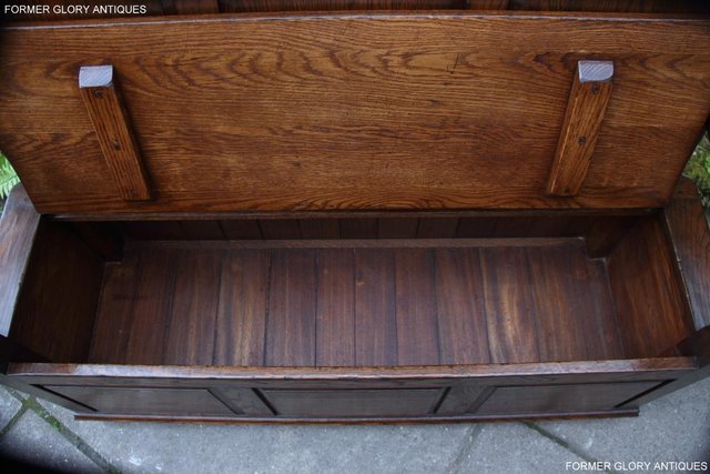 Image 33 of TITCHMARSH & GOODWIN STYLE OAK MONKS BENCH HALL SEAT SETTLE