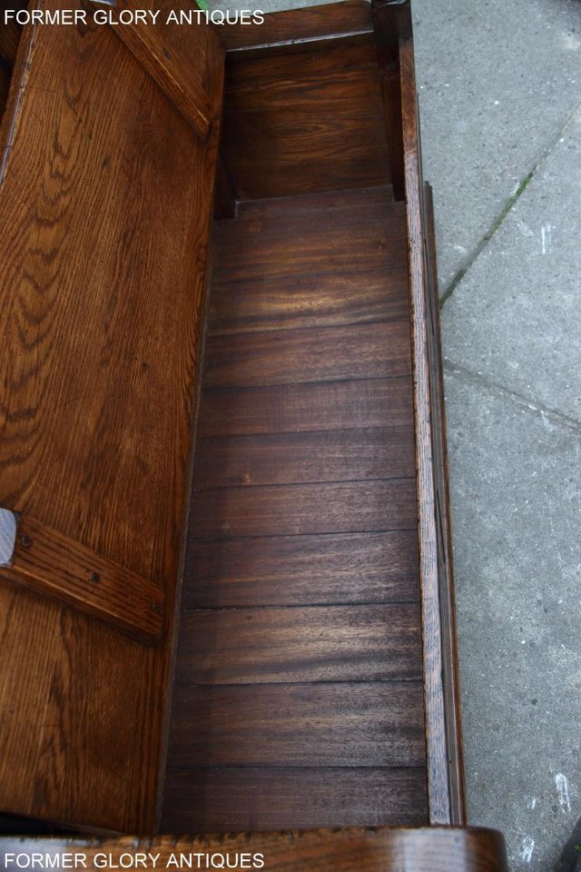 Image 36 of TITCHMARSH & GOODWIN STYLE OAK MONKS BENCH HALL SEAT SETTLE
