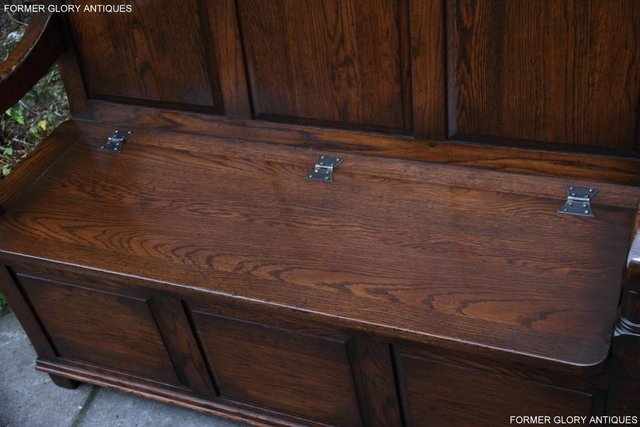 Image 39 of TITCHMARSH & GOODWIN STYLE OAK MONKS BENCH HALL SEAT SETTLE