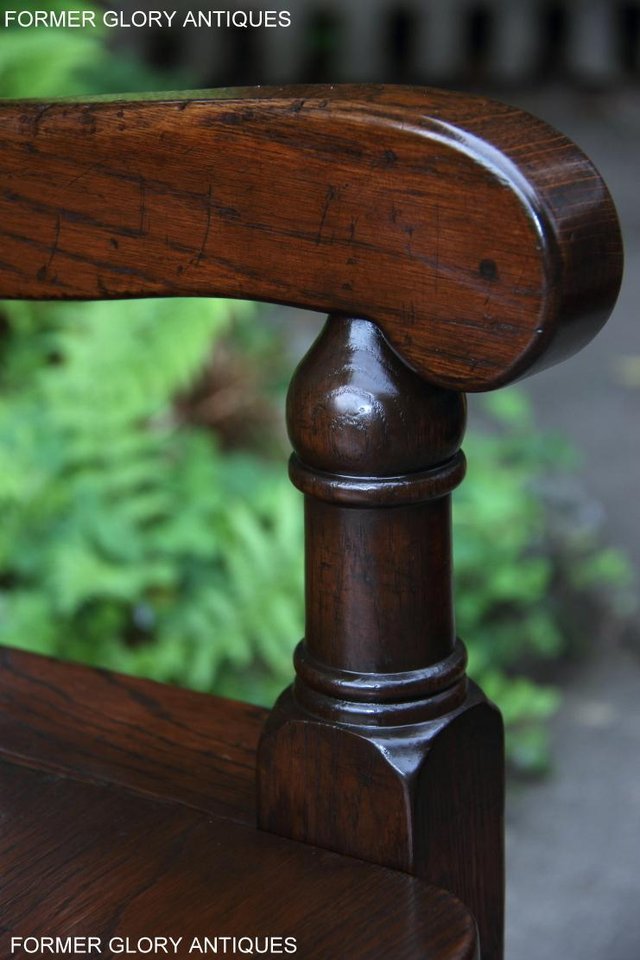 Image 40 of TITCHMARSH & GOODWIN STYLE OAK MONKS BENCH HALL SEAT SETTLE