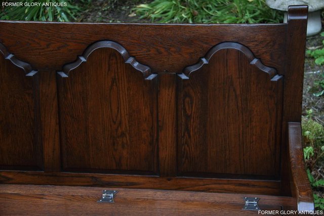 Image 43 of TITCHMARSH & GOODWIN STYLE OAK MONKS BENCH HALL SEAT SETTLE
