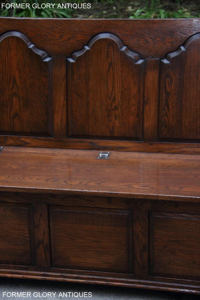 Image 77 of TITCHMARSH & GOODWIN STYLE OAK MONKS BENCH HALL SEAT SETTLE