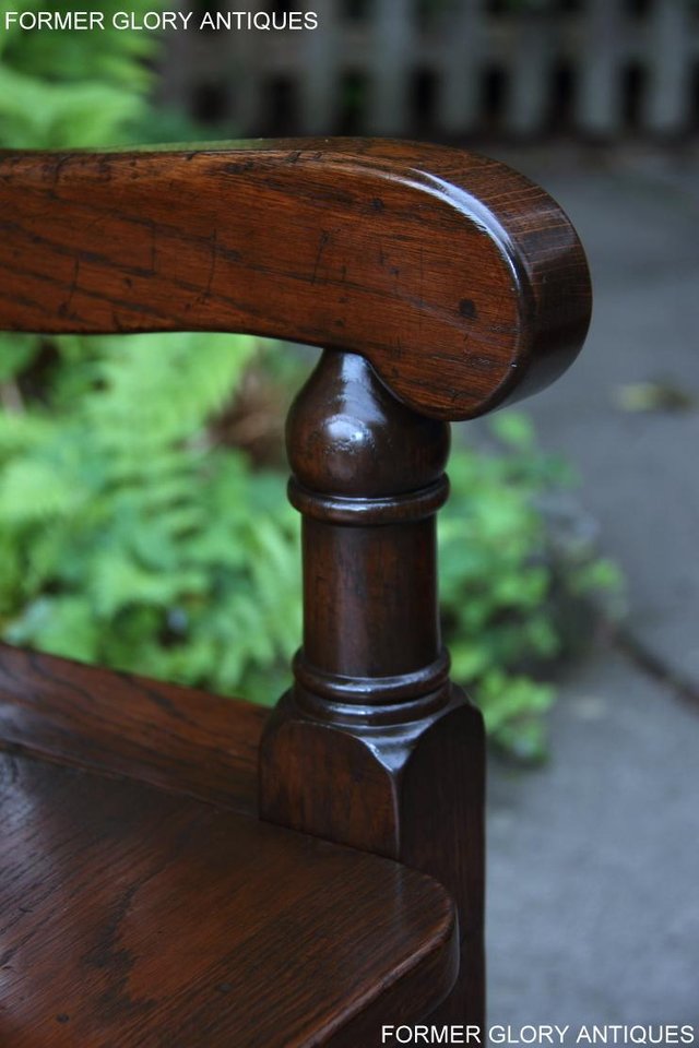 Image 82 of TITCHMARSH & GOODWIN STYLE OAK MONKS BENCH HALL SEAT SETTLE