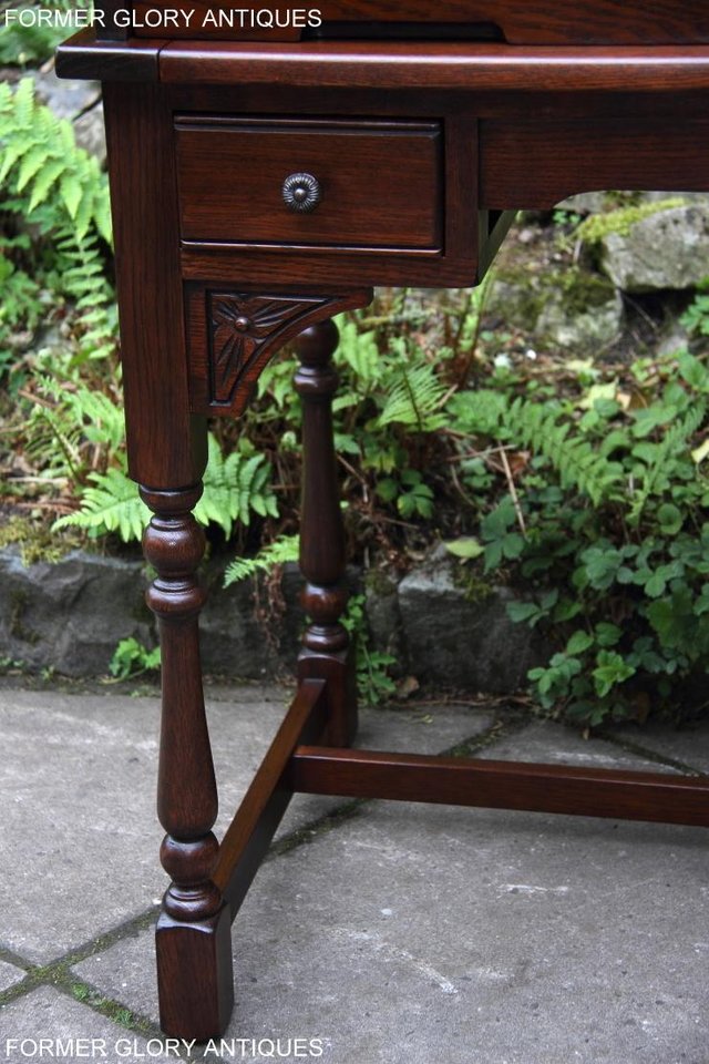 Image 29 of OLD CHARM TUDOR OAK COMPUTER WRITING TABLE LAPTOP DESK STAND
