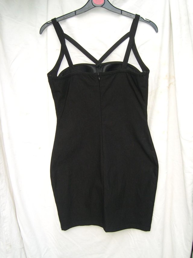 Image 2 of “Rare London” Black Bustier Mini Dress - Size 12 - NEW