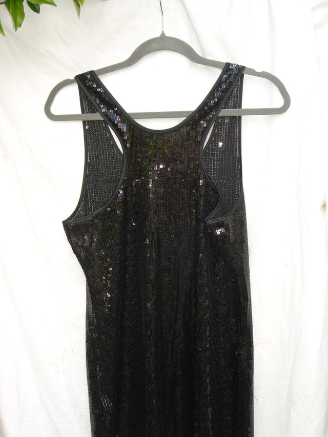 Image 2 of EVENING COLLECTION Black Sequin Mini Dress - Size 10/12
