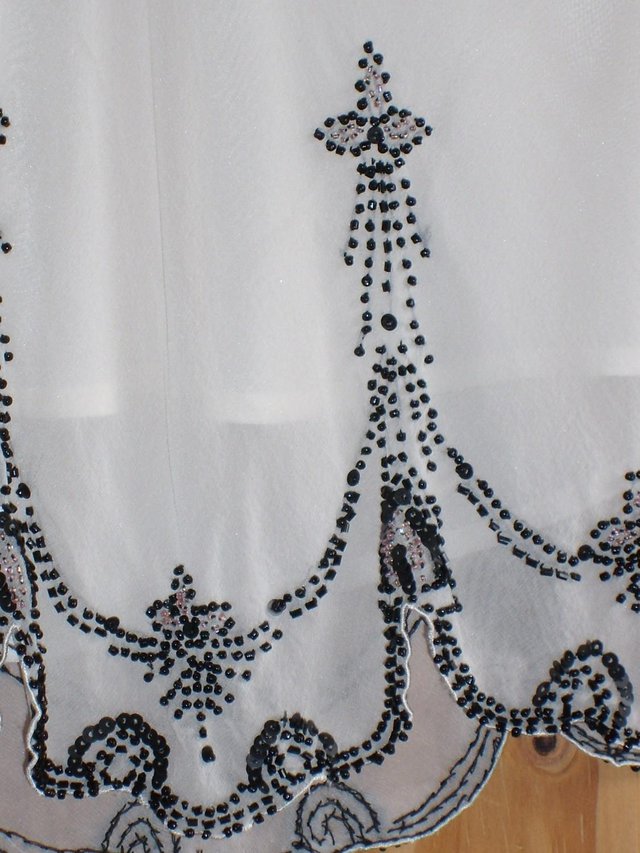 Image 2 of Principles Cream Silk Top With Black Beading - Size 14