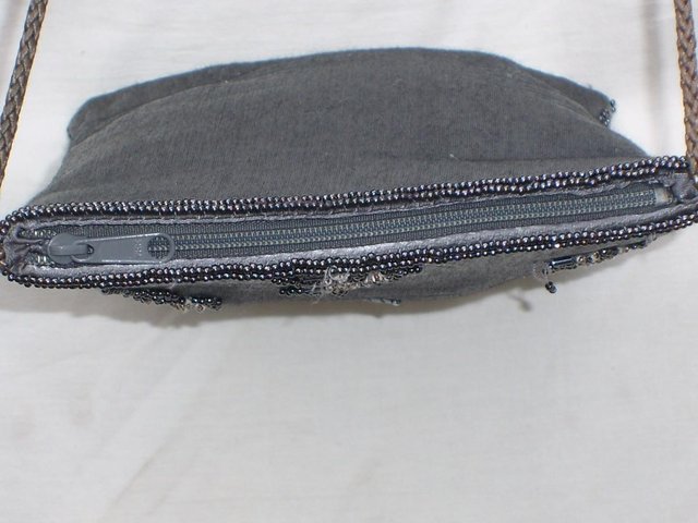 Image 2 of Silver/Grey Cross Body Satin Handbag