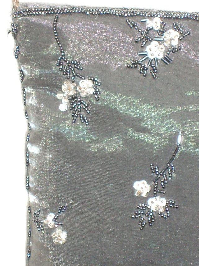 Image 3 of Silver/Grey Cross Body Satin Handbag