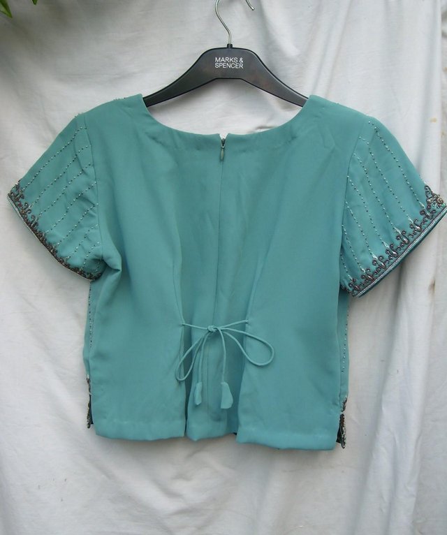 Image 2 of Layer Fronted Green Beaded Top - Size 10-12
