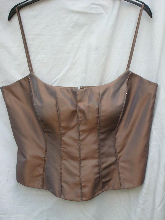 Preview of the first image of John Charles Taffeta Bustier Top - Size 16.