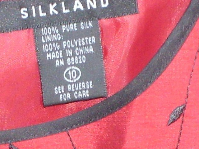 Image 2 of SILKLAND Red Silk Mini Dress – Size 10