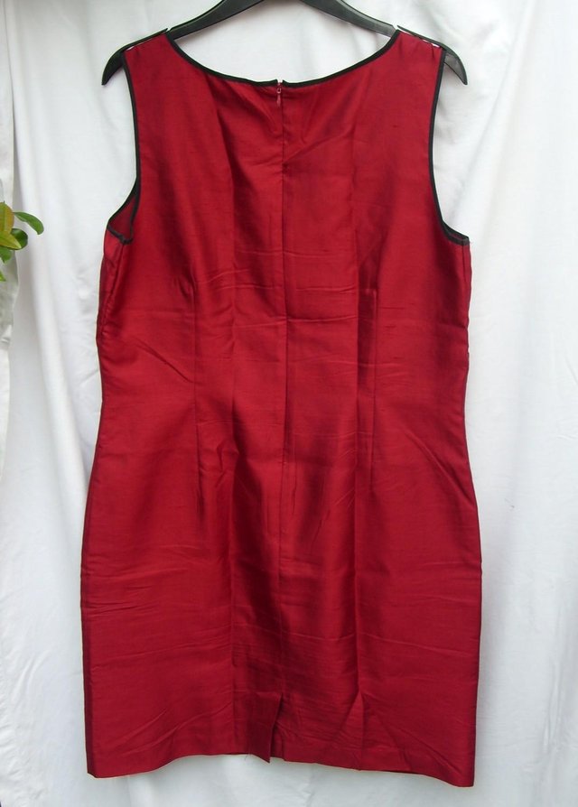 Image 3 of SILKLAND Red Silk Mini Dress – Size 10