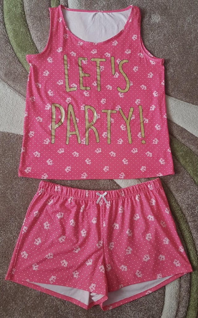 Preview of the first image of Bnwot Ladies "Let's Party" Nightwear Set - Sz 12/14   B25.