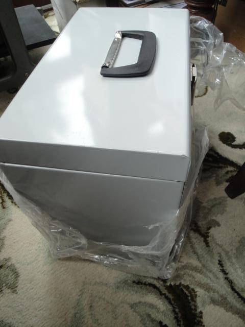 Image 2 of Grey Metal Portable Filing Box Lockable - As New