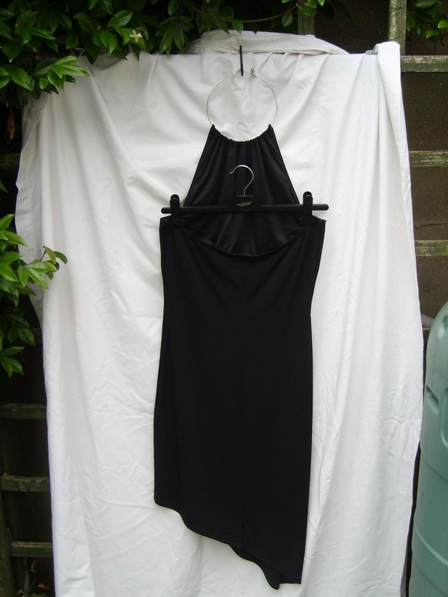 Image 2 of RED HERRING Black Halter Neck Dress – Size 12