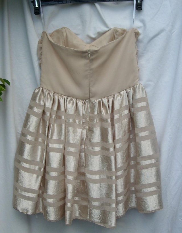 Image 2 of PRIMARK Gold Strapless Prom Mini Dress – Size 12