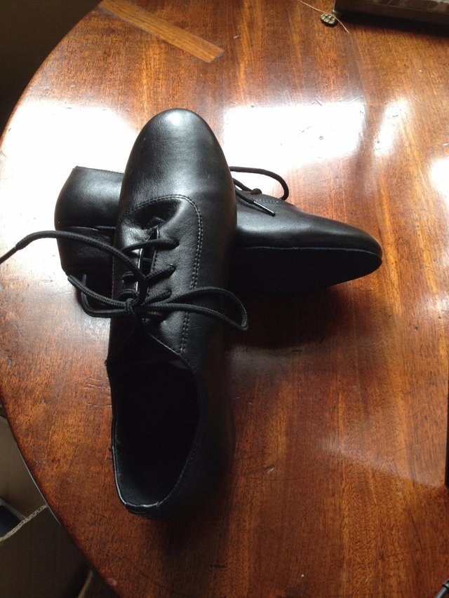 Image 3 of Latin ballroom black leatherette shoes size 37 NEW