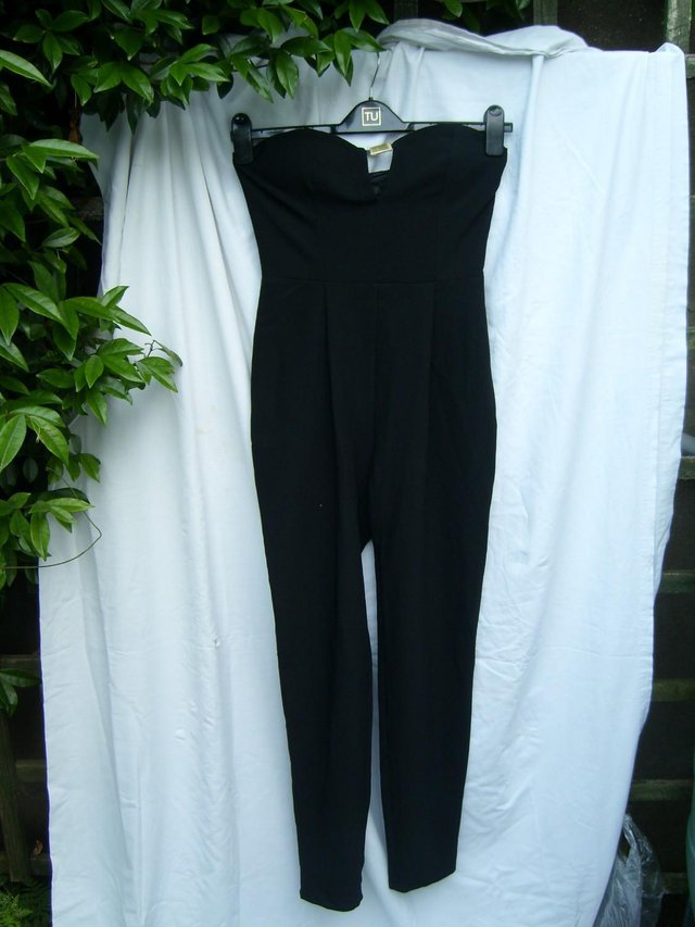 Preview of the first image of ASOS PETITE Strapless Jumpsuit – Size 10 - NEW.