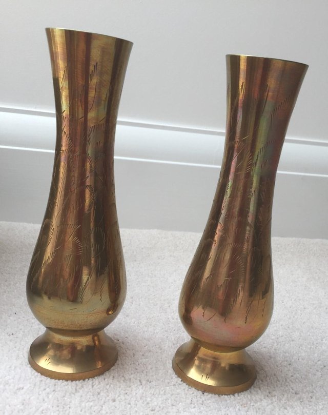 Preview of the first image of 1 pair etched vases.