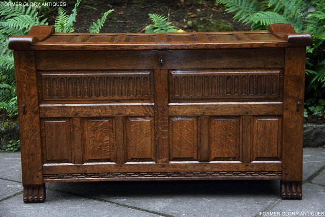 Image 13 of RUPERT NIGEL GRIFFITHS OAK BLANKET TOY BOX RUG CHEST STAND