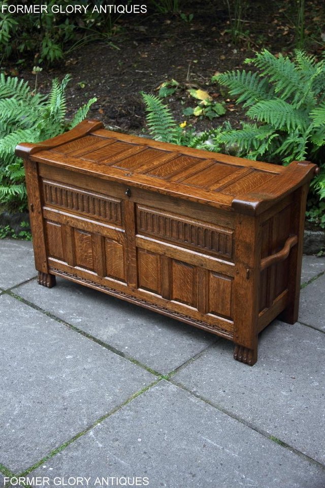 Image 22 of RUPERT NIGEL GRIFFITHS OAK BLANKET TOY BOX RUG CHEST STAND