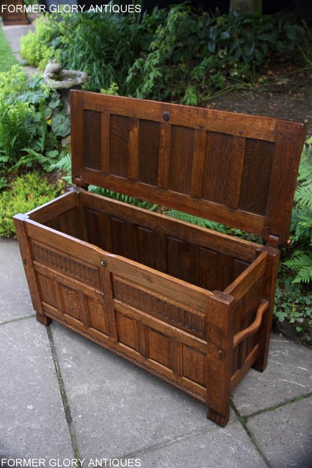 Image 34 of RUPERT NIGEL GRIFFITHS OAK BLANKET TOY BOX RUG CHEST STAND