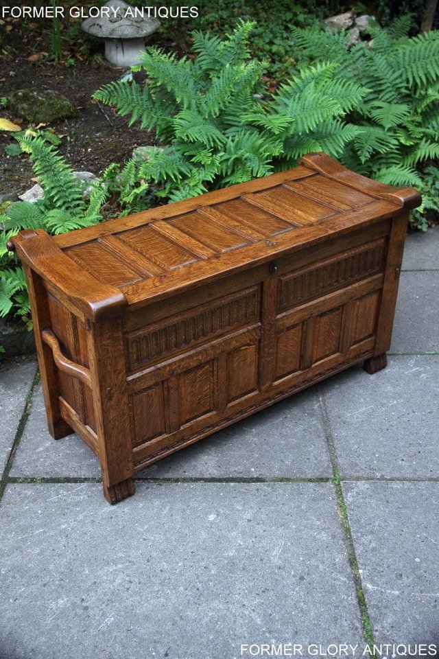 Image 50 of RUPERT NIGEL GRIFFITHS OAK BLANKET TOY BOX RUG CHEST STAND