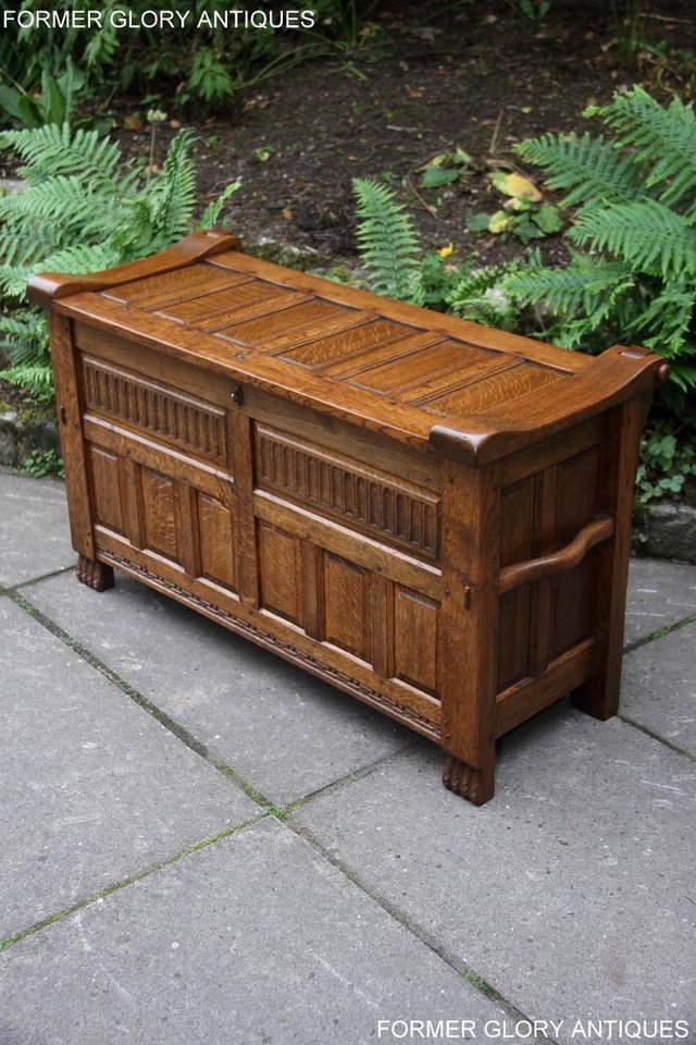 Image 89 of RUPERT NIGEL GRIFFITHS OAK BLANKET TOY BOX RUG CHEST STAND