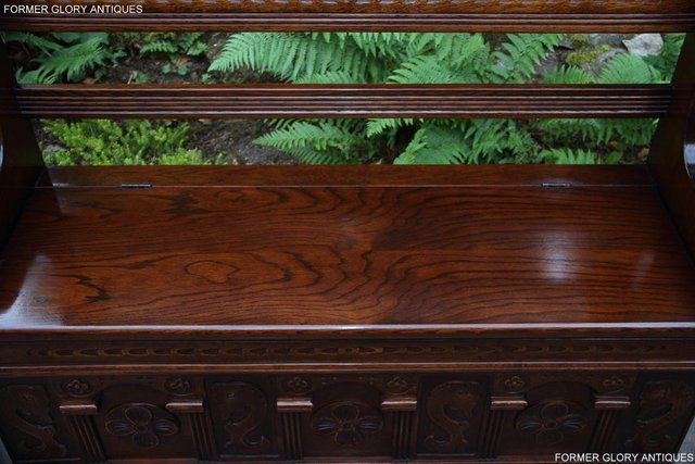 Image 39 of A JAYCEE OLD CHARM OAK HALL SEAT SETTLE MONKS BENCH CHEST