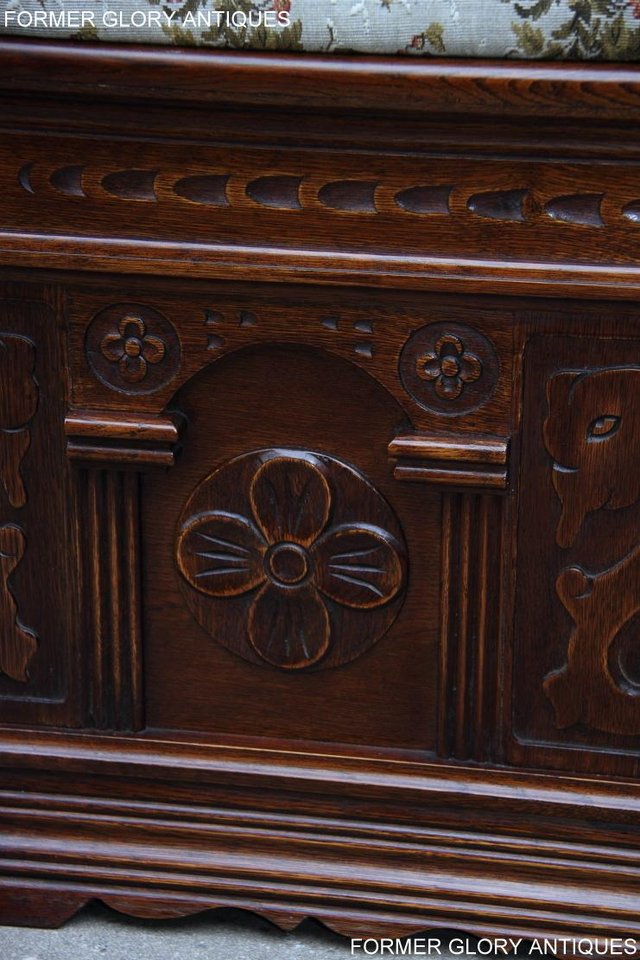 Image 62 of A JAYCEE OLD CHARM OAK HALL SEAT SETTLE MONKS BENCH CHEST